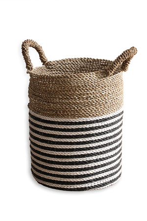 Hami Black Natural Stripe Basket