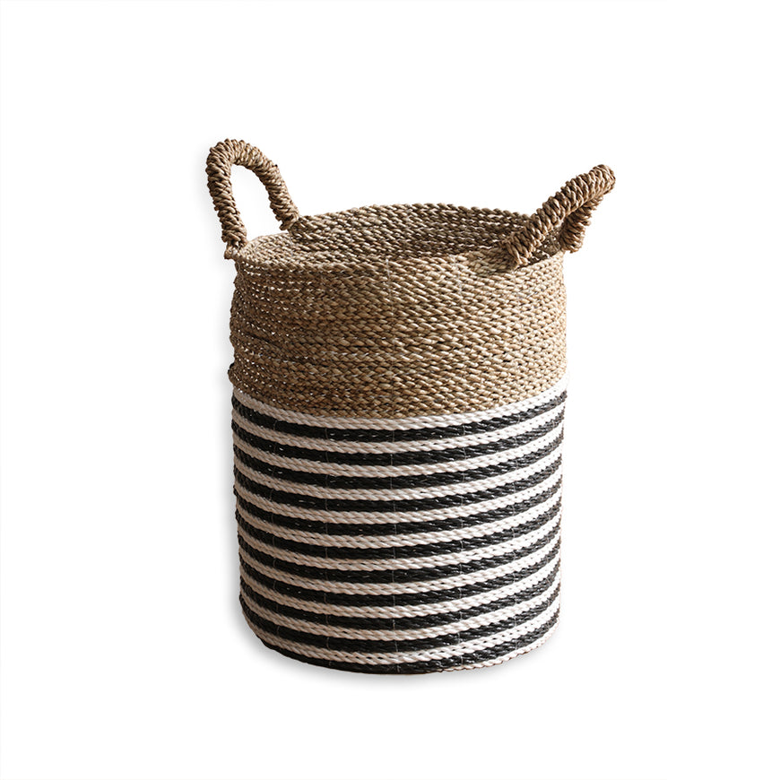 Hami Black Natural Stripe Basket