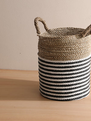 Hami Black Natural Stripe Basket