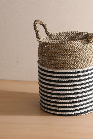 Hami Black Natural Stripe Basket