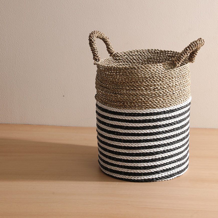 Hami Black Natural Stripe Basket