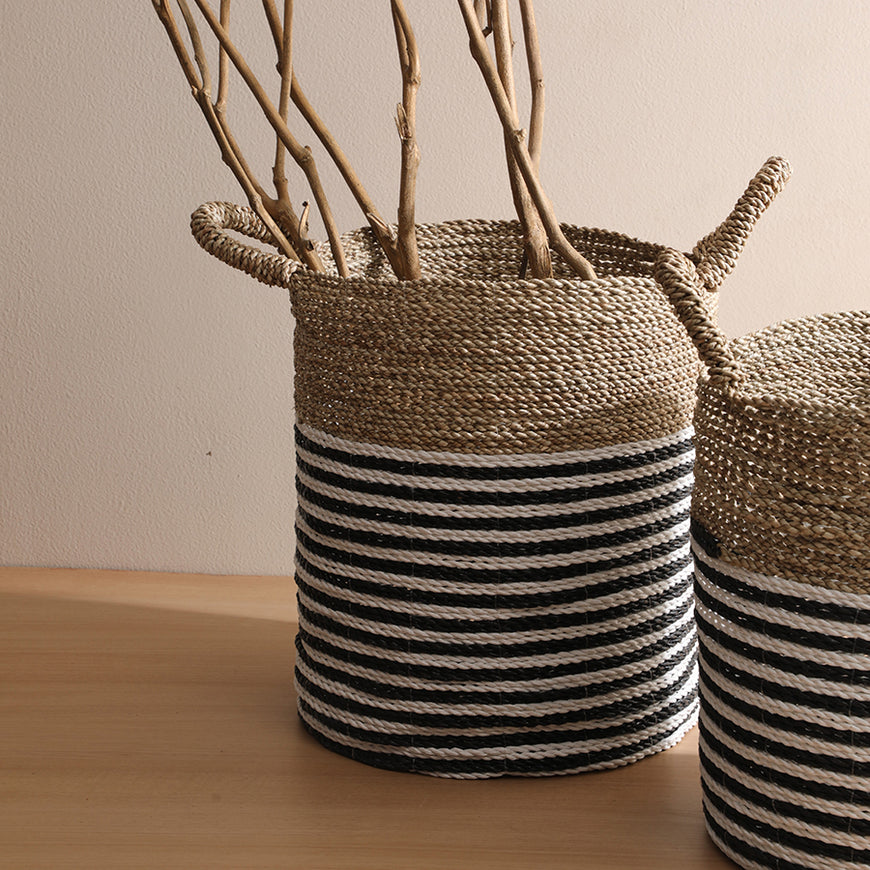 Hami Black Natural Stripe Basket