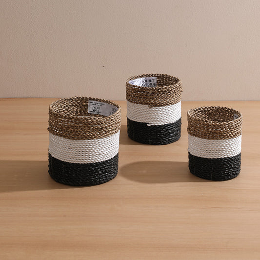 Etah mini basket black, white, natural