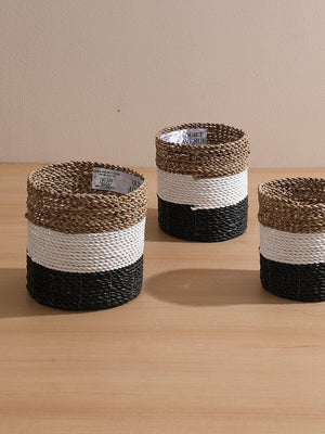 Etah mini basket black, white, natural