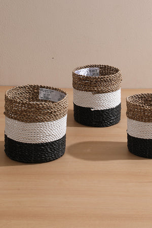 Etah mini basket black, white, natural