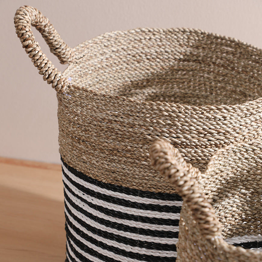 Hami Black Natural Stripe Basket