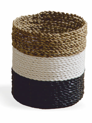 Etah mini basket black, white, natural