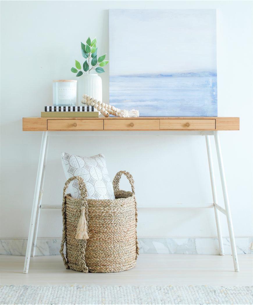 ANTHRO TASSEL BASKET NATURAL