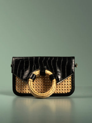 VALENTINA ENVELOPE CLUTCH - BLACK