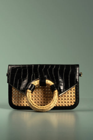 VALENTINA ENVELOPE CLUTCH - BLACK