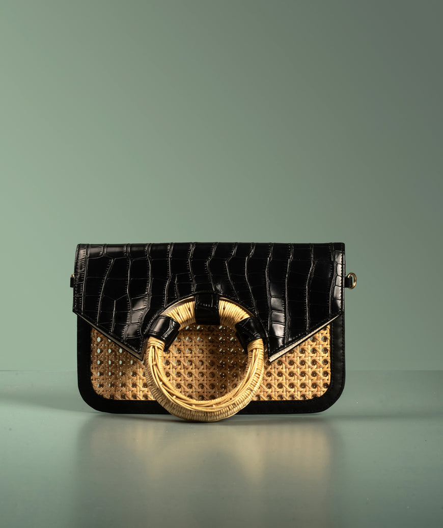 VALENTINA ENVELOPE CLUTCH - BLACK