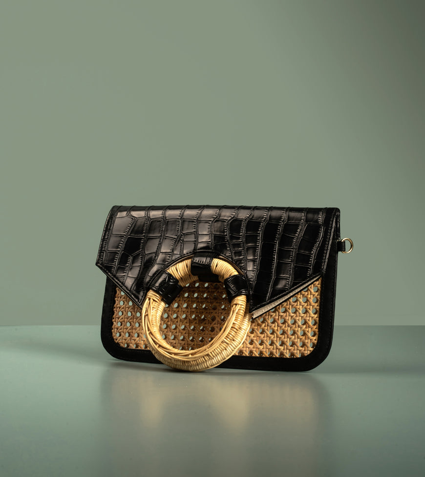 VALENTINA ENVELOPE CLUTCH - BLACK