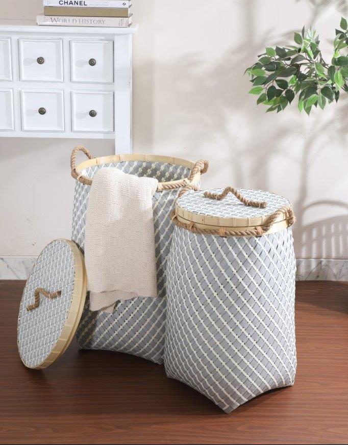 MELTON GREY WHITE BASKET