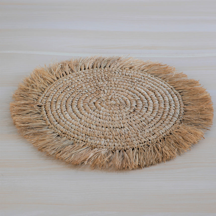 FRINGE MAT NATURAL