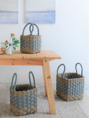 JERSEY TIFFIN BASKET GREY NATURAL