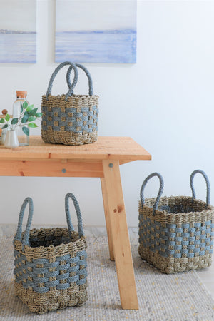 JERSEY TIFFIN BASKET GREY NATURAL