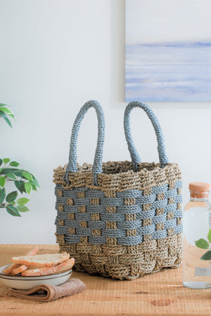 JERSEY TIFFIN BASKET GREY NATURAL