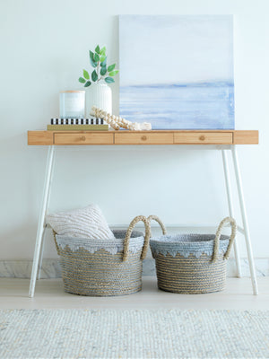 NATURAL GREY HEMMING BASKET