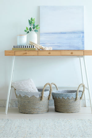 NATURAL GREY HEMMING BASKET