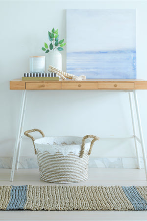 NATURAL WHITE HEMMING BASKET