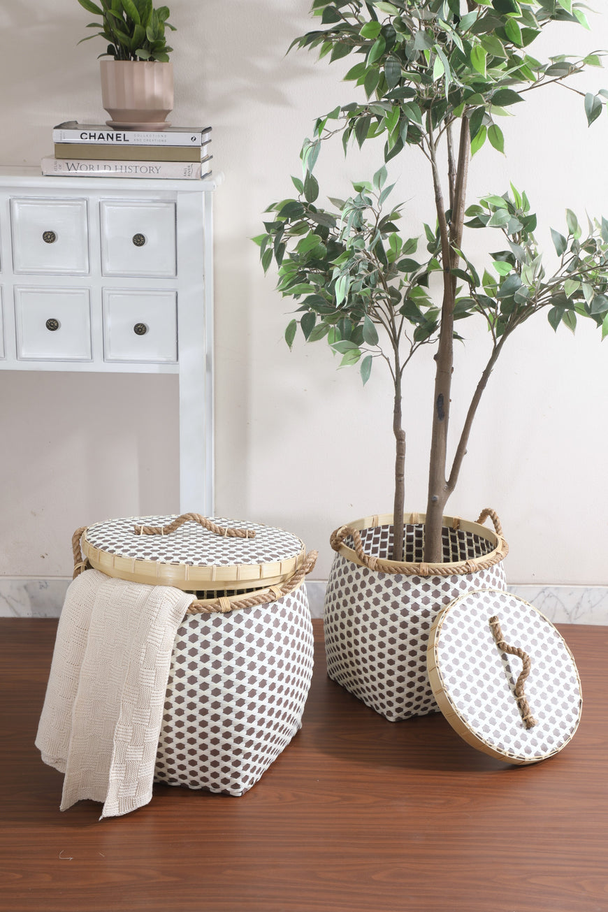 TOKYO BROWN WHITE BASKET