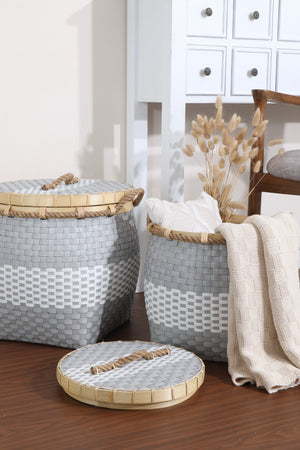 TOKYO GREY WHITE BASKET