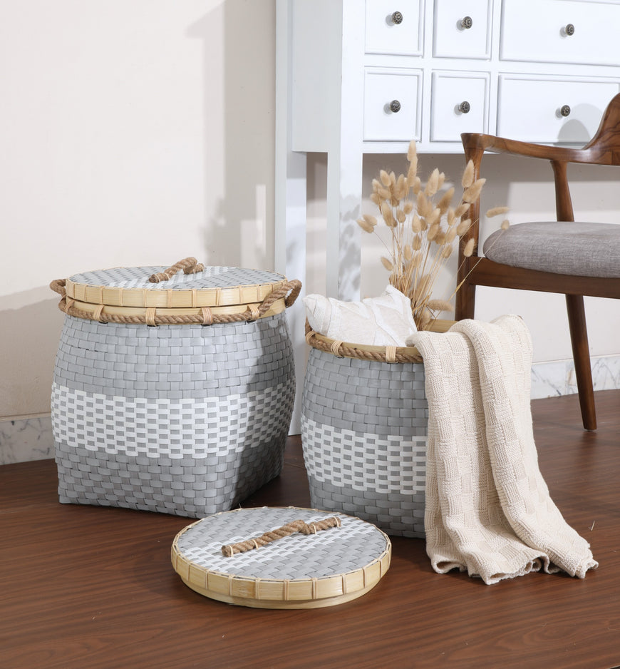 TOKYO GREY WHITE BASKET