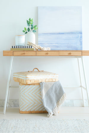 TRUNK WHITE NATURAL BASKET