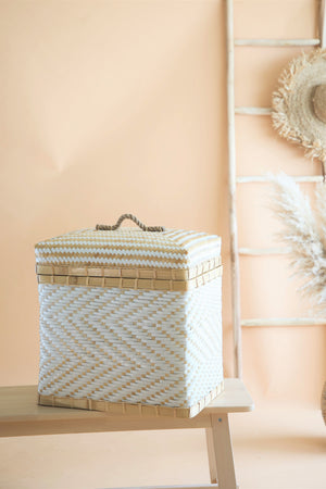 TRUNK WHITE NATURAL BASKET