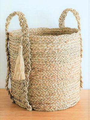 ANTHRO TASSEL BASKET NATURAL