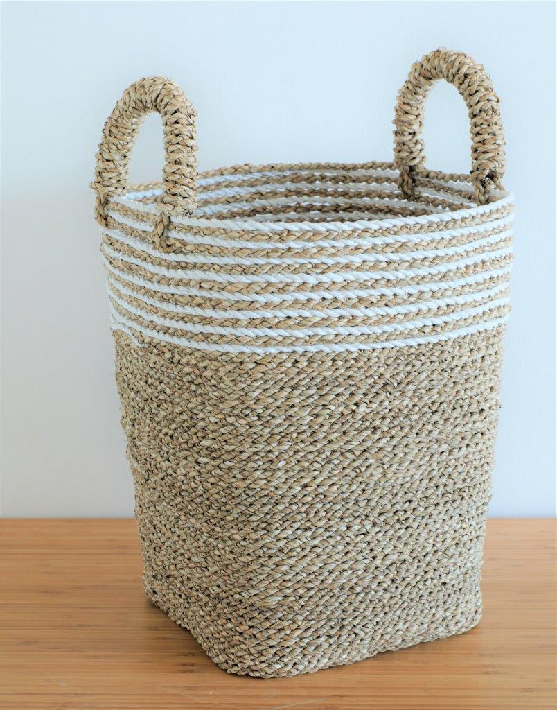 CONICAL BASKET WHITE NATURAL