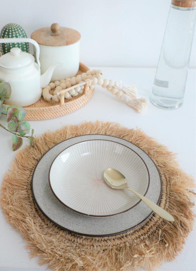 FRINGE MAT NATURAL