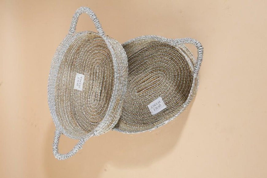 OVAL GIFTING BASKET NATURAL SILVER