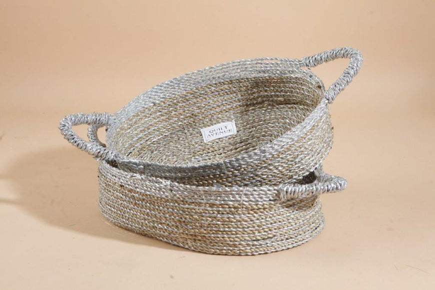 OVAL GIFTING BASKET NATURAL SILVER