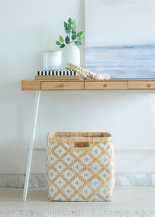 OPEN SQUARE NATURAL WHITE LAUNDRY BASKET