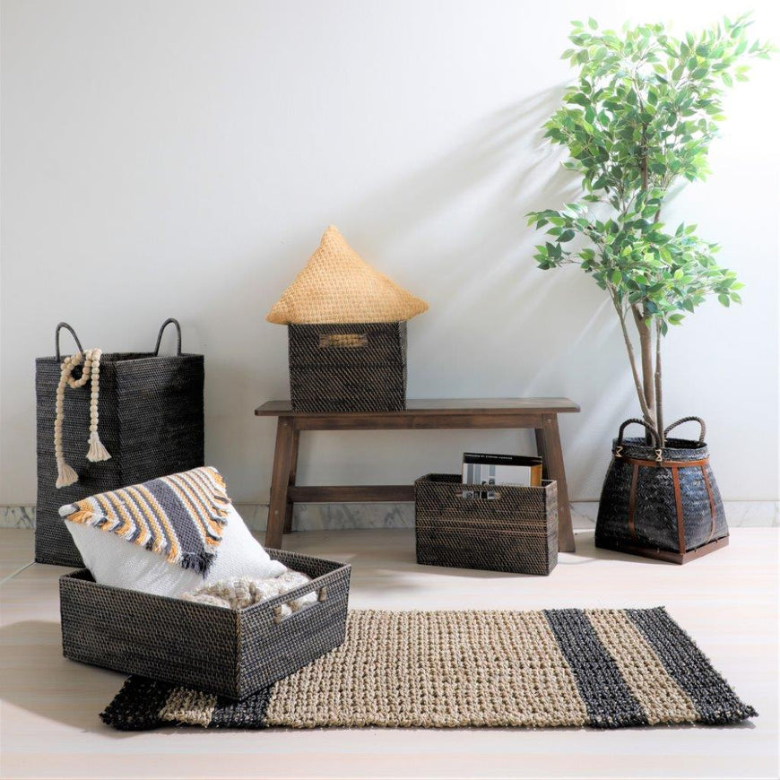 RUG BLACK NATURAL