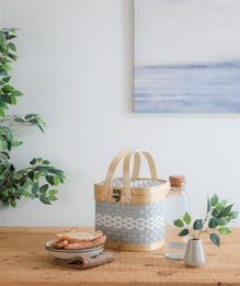 VENICE TIFFIN BASKET GREY WHITE