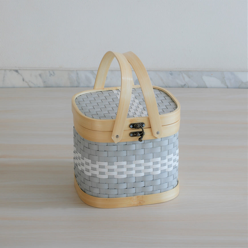 VENICE TIFFIN BASKET GREY WHITE