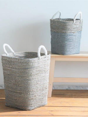 CONICAL BASKET WHITE GREY