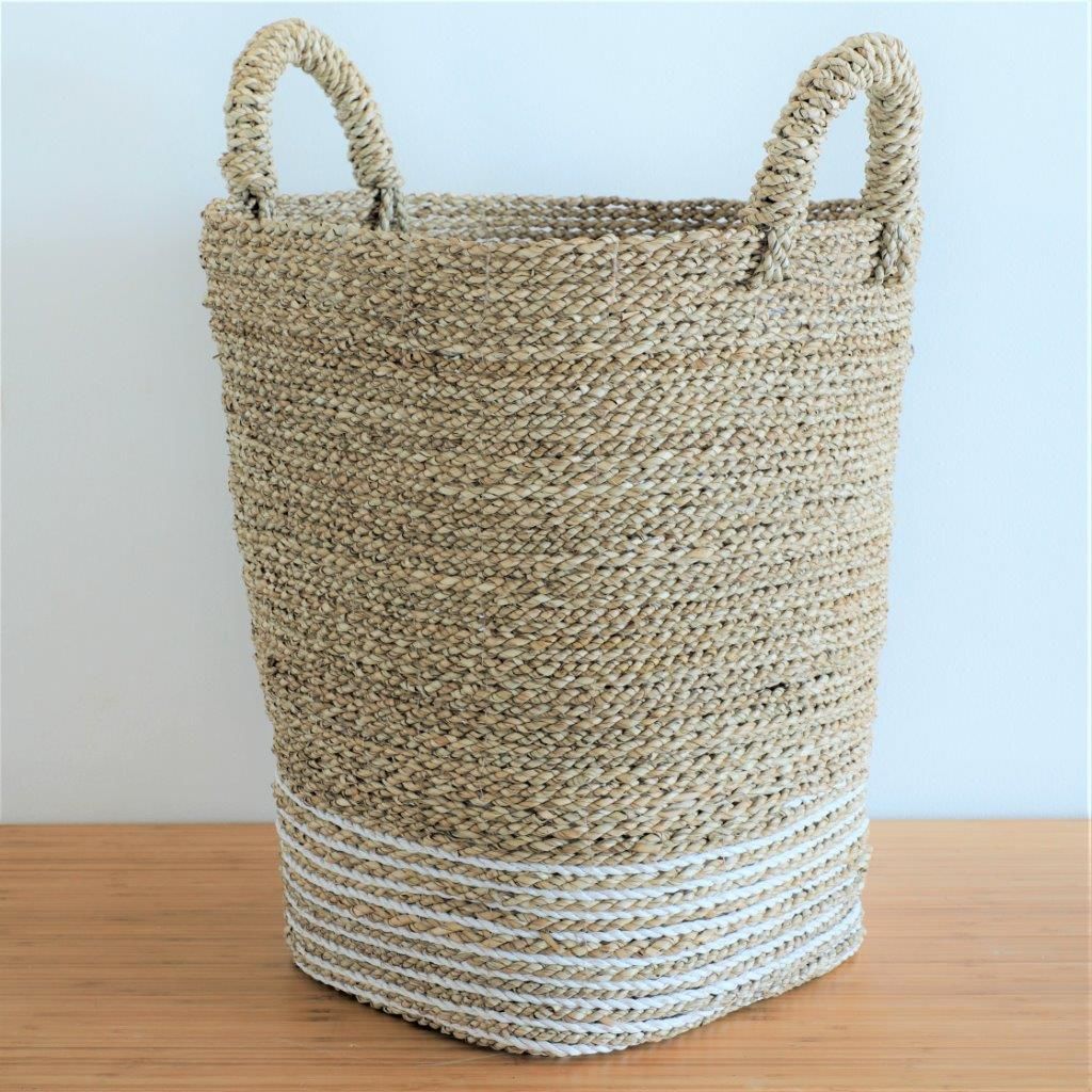 CONICAL BASKET WHITE NATURAL