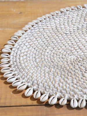 ZIBO OVAL WHITE WASH SHELL PLACEMAT