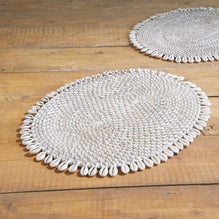 ZIBO OVAL WHITE WASH SHELL PLACEMAT