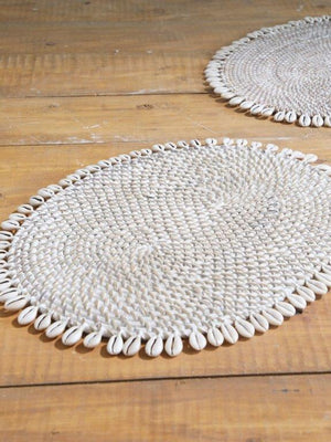 ZIBO OVAL WHITE WASH SHELL PLACEMAT