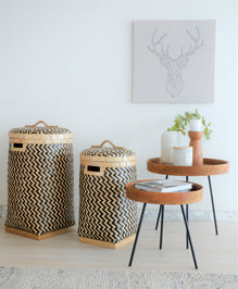 ZIG ZAG NATURAL BLACK BASKET